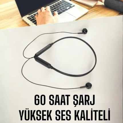 Kablolu Boyun Askılı Dijital Göstergeli Bluetooth Kulaklığı 60 Saat