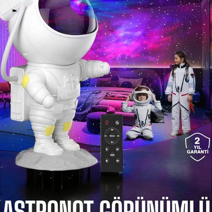 Çocuklara Özel Projeksiyon Astronot Lamba Speaker Sevimli