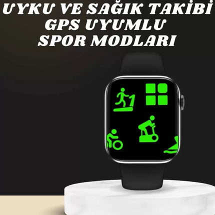 Akıllı Saat Wireless Şarj Yüksek Çözünürlüklü Müzik Dinleme Sesli Cevaplama
