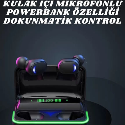 İkili Bluetooth Kulaklık Dijital Göstergeli Uzun Pil Ömrü Yüksek Ses Kaliteli