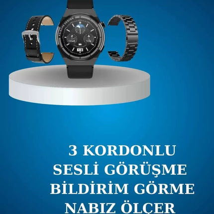 Alarm ve Titreşim Özellikli Akıllı Saat ve Mikrofonlu Kablolu Bluetooth Kulaklık 60 Saat