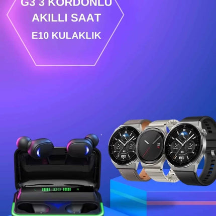 Yeni Nesil Akıllı Saat Ve Bluetooth Kulaklık Titreşim Bildirimleri Uyku Takibi