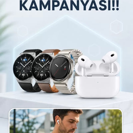 Aynalı Bluetooth Kulaklık Yeni Nesil Akıllı Saat Titreşimli Nabız Ölçer Spor Modları