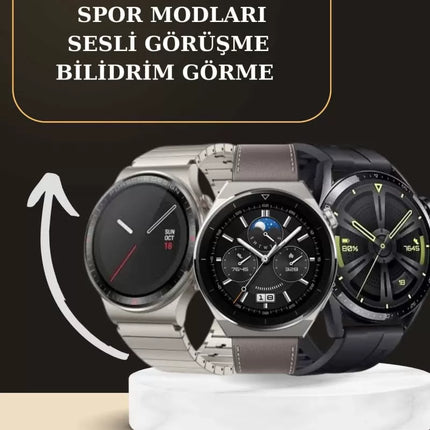 Aynalı Bluetooth Kulaklık Yeni Nesil Akıllı Saat Titreşimli Nabız Ölçer Spor Modları