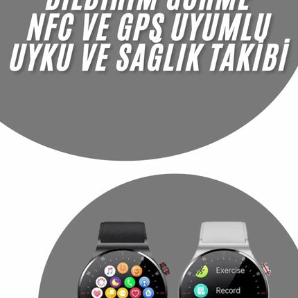 Akıllı Saat Uyku ve Sağlık Takibi NFC Uyumlu Bluetoooth Bağlantılı Android İOS Uyumlu