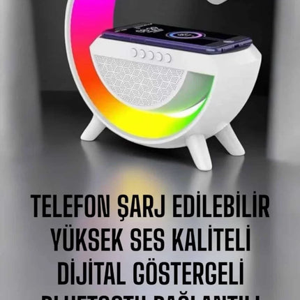 Android Uyumlu Akıllı Bluetooth Hoparlör Kablosuz Şarj Cihazı Standı