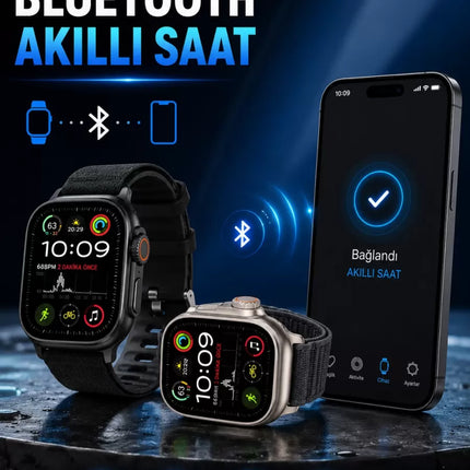 Akıllı Saat Bluetooth Bağlantılı Adımsayar Alarm ve Hatırlatıcı Çağrı Cevaplama