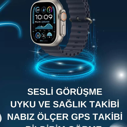 Akıllı Saat Bluetooth Bağlantılı NFC ve GPS Uyumlu Nabız Ölçer Sesli Görüşme