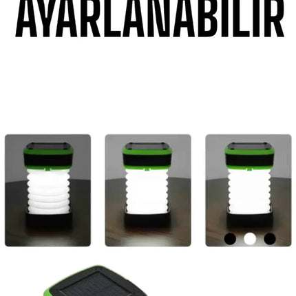 Güneş Enerjili Led Lamba Kamp Lambası Katlanabilir Lamba USB Şarjlı