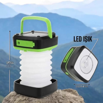 Led Lamba Kamp Lambası Hafif Taşınabilir Şarj Süreli Akordeon El Fenerli