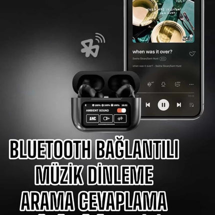 Yeni Nesil Bluetooth Kulaklık Ekranlı Yüksek Ses Kaliteli Uzun Şarj Süreli