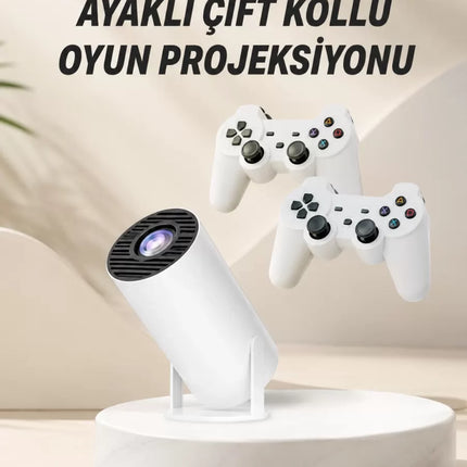 Taşınabilir Android Projeksiyon Ayaklı Çift Kollu 4K Çözünürlüklü Sinema Projeksiyonu