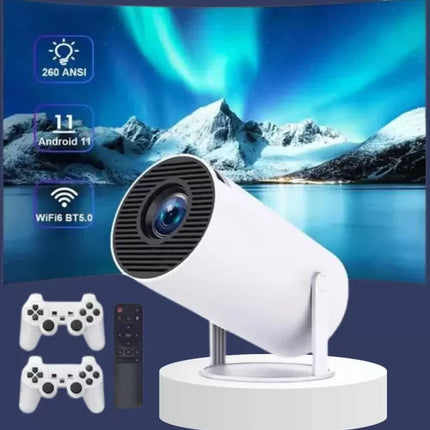 Projeksiyon Cihazı Video Oyun Konsolu Projektör Taşınabilir Ayaklı Çift Kollu 4K Çözünürlüklü