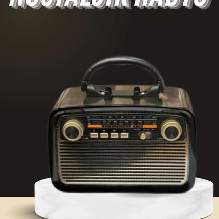 Nostaljik Radyo Bluetooth Bağlantılı Müzik Kutusu Ahşap