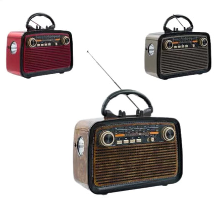 Eskitme Nostalji Tasarımlı Bluetoothlu Nostalji Radyo Ahşap Nostaljik Görünümlü
