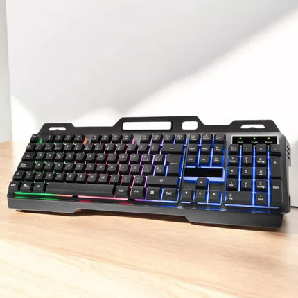 Led Işıklı Oyuncu Klavye Usb Girişli RGB Işıklı Q Klavye Mouse Hediyeli