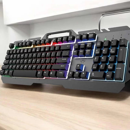 Q Klavye RGB Işıklı Klavye Ve Mouse Seti Kablolu Mouse Hediyeliş