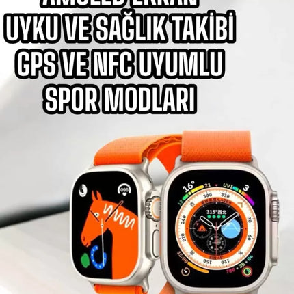 Akıllı Saat NFC ve GPS Uyumlu Uyku ve Sağlık Takibi Sesli Görüşme