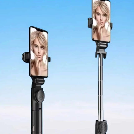 Tripod Kablosuz Bluetooth Bağlantılı Selfie Çubuğu 360 Derece Dönebilen
