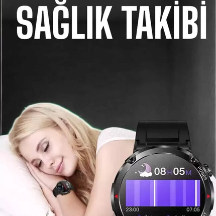 Akıllı Saat Yeni Nesil Bluetooth Bağlantılı Uyku ve Sağlık Takibi NFC ve GPS