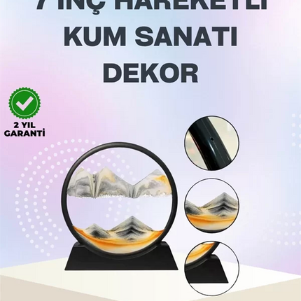 Zihin Açıcı Kum Manzarası – 3D Dinamik Kum Tablosu, Dekoratif, Dönüştükçe Yenilenen Sakinleştirici Sanat Eseri