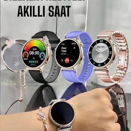 Akıllı Saat Kadınlara Özel Arama Cevaplayan Bluetooth Bağlantılı