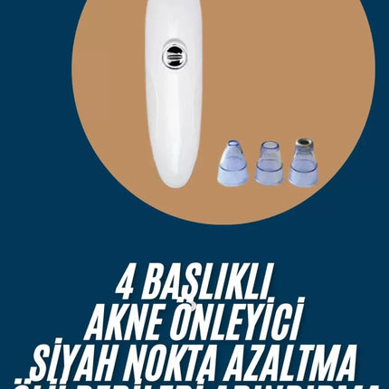 Yeni Nesil Vakumlu Pilli Siyah Nokta ve Yüz Temizleme Cihazı 4 Başlıklı