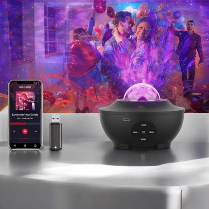 Galaxy Efektli LED Gece Lambası Projektörü Bluetooth Bağlantılı