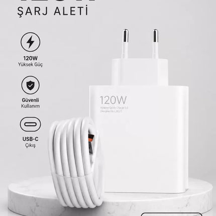 Turbo Hızlı Şarj Destekli 120W USB-C Şarj Seti