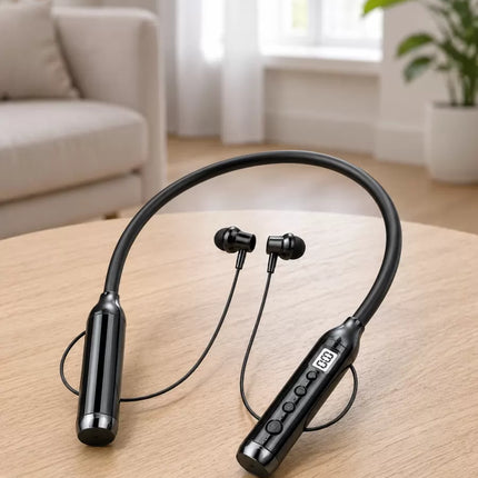 Kablosuz Bluetooth Boyun Kulaklığı 10 Metre Menzilli Mikrofonlu Ses Kontrollü Uzun Kullanım Süreli Kulak İçi Kulaklık