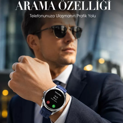 Bluetooth Arama Destekli Uzun Pil Ömürlü Akıllı Saat 3 Kordonlu