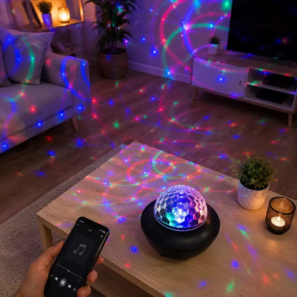 Bluetooth Hoparlörlü RGB Disko Işığı Müzikli Parti Lambası USB TF Kart Destekli