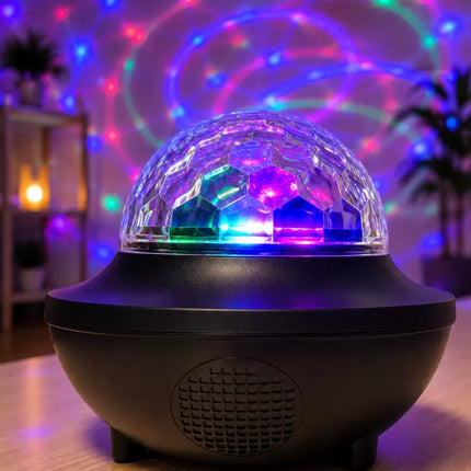 Bluetooth Hoparlörlü RGB Disko Işığı Müzikli Parti Lambası USB TF Kart Destekli