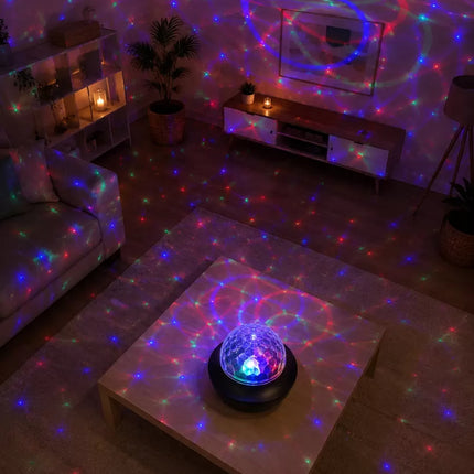 RGB Bluetooth Disko Lambası Dahili Hoparlörlü Müzikli Parti Işığı USB ve TF Kartlı