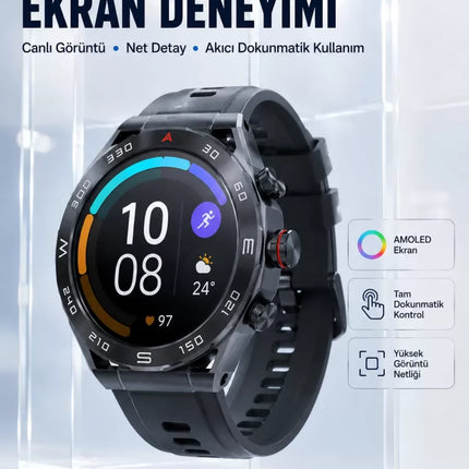5G Android SIM Kartlı Akıllı Saat Dönebilen HD Kamera AMOLED Ekran GPS Wi-Fi
