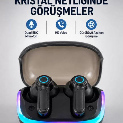 Bluetooth 5.4 Kablosuz KulaklıkQuad ENC Mikrofonlu TWS Kulaklık