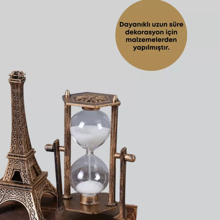 Dekoratif Kum Saati – Ahşap Malzeme, Hediyelik Masa Aksesuarı
