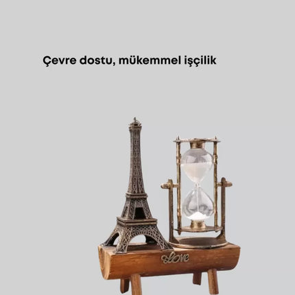 Dekoratif Kum Saati – Ahşap Malzeme, Hediyelik Masa Aksesuarı