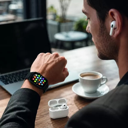 Bluetooth Görüşme Destekli Akıllı Saat Seti Kablosuz Kulaklık, 7 Kordon ve Çoklu Spor Modu