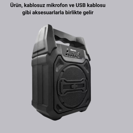 Mikrofonlu Bluetooth Ses Sistemli USB, Micro SD, FM ve Uzun Pil Ömrü