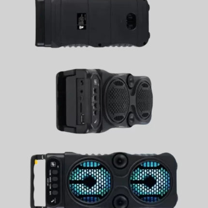 1200 mAh Şarjlı LED Işıklı Bluetooth Hoparlör – FM Radyolu, Hafıza Kart Destekli