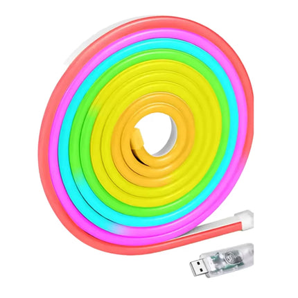 Akıllı RGB LED Neon Şerit Işık 3M USB Bağlantılı Uzaktan Kumanda ve Mobil Uygulama Kontrolü