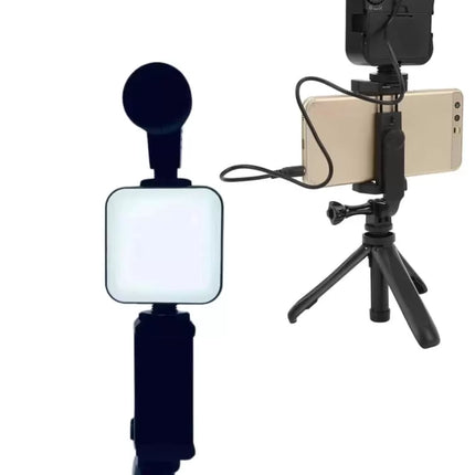 Telefon Tutucu Led Işıklı Kumandalı Mikrofon Telefon Vlog Video Kayıt Yeni Nesil