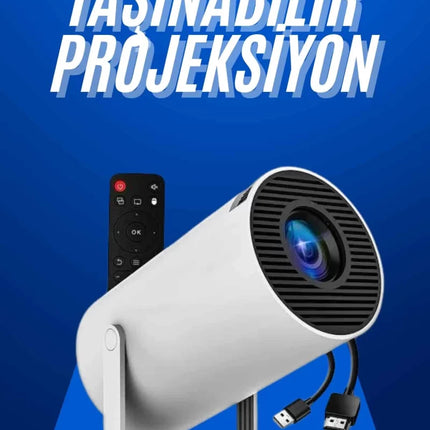 Taşınabilir Projeksiyon Ayaklı Projektör Android Uyumlu HDMI Girişli