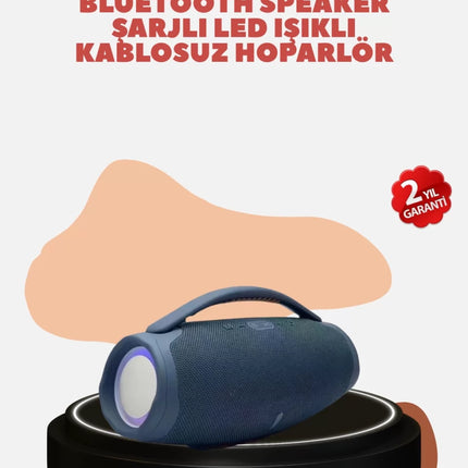 Renkli LED Efektli Suya Dayanıklı Taşınabilir Kablosuz Hoparlör