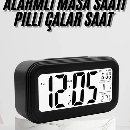 Dijital Masa Saati Termometre Takvim Led Ekran Pilli Ev Ofis Masası