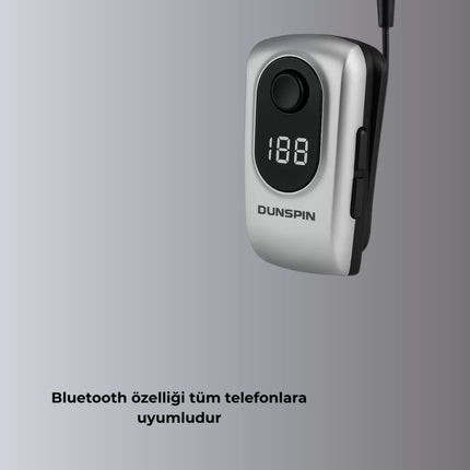 Profesyonel Bluetooth Kulaklık – Klipsli, Titreşimli, Dijital Göstergeli