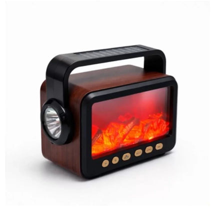 LED Şömine Efektli Kablosuz Hoparlör FM Radyo Müzik Çalar