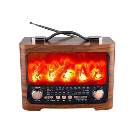 Taşınabilir Şömine Efektli Bluetooth Hoparlör FM Radyo LED Işıklı Müzik Çalar