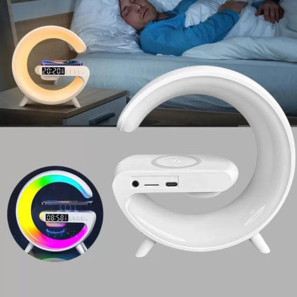 Başucu İçin Tasarlanmış Kablosuz Şarjlı Gece Lambası ve Bluetooth Ses Sistemi